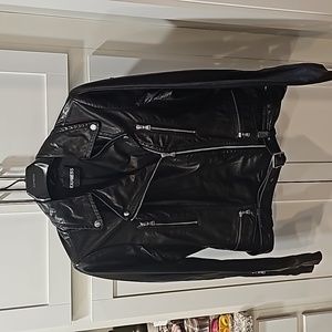 Women's Express Leather Bomber Jacket - NEW